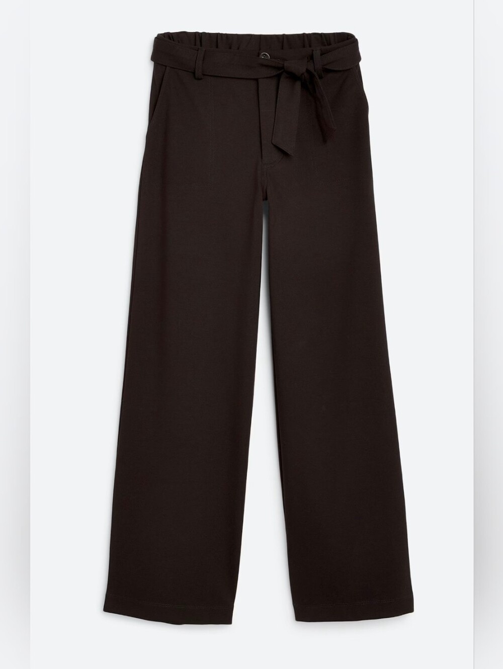 Kut From The Kloth Black Rhianna Belted Pleated Wide Leg Pant Size 10 NWT